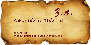 Zakariás Alárd névjegykártya